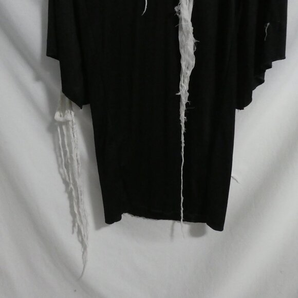 Black Skeleton Reaper Hooded Robe | large | Exposed Rib Cage | Dangling Webbing - Picture 16 of 16